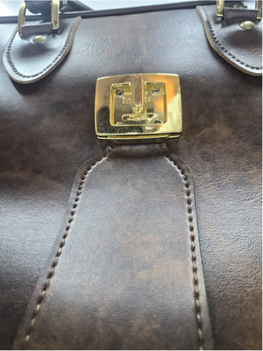 Vintage Invicta Leather Carry On Luggage Bag Brown Weekender Travel Suitcase - Picture 13 of 16